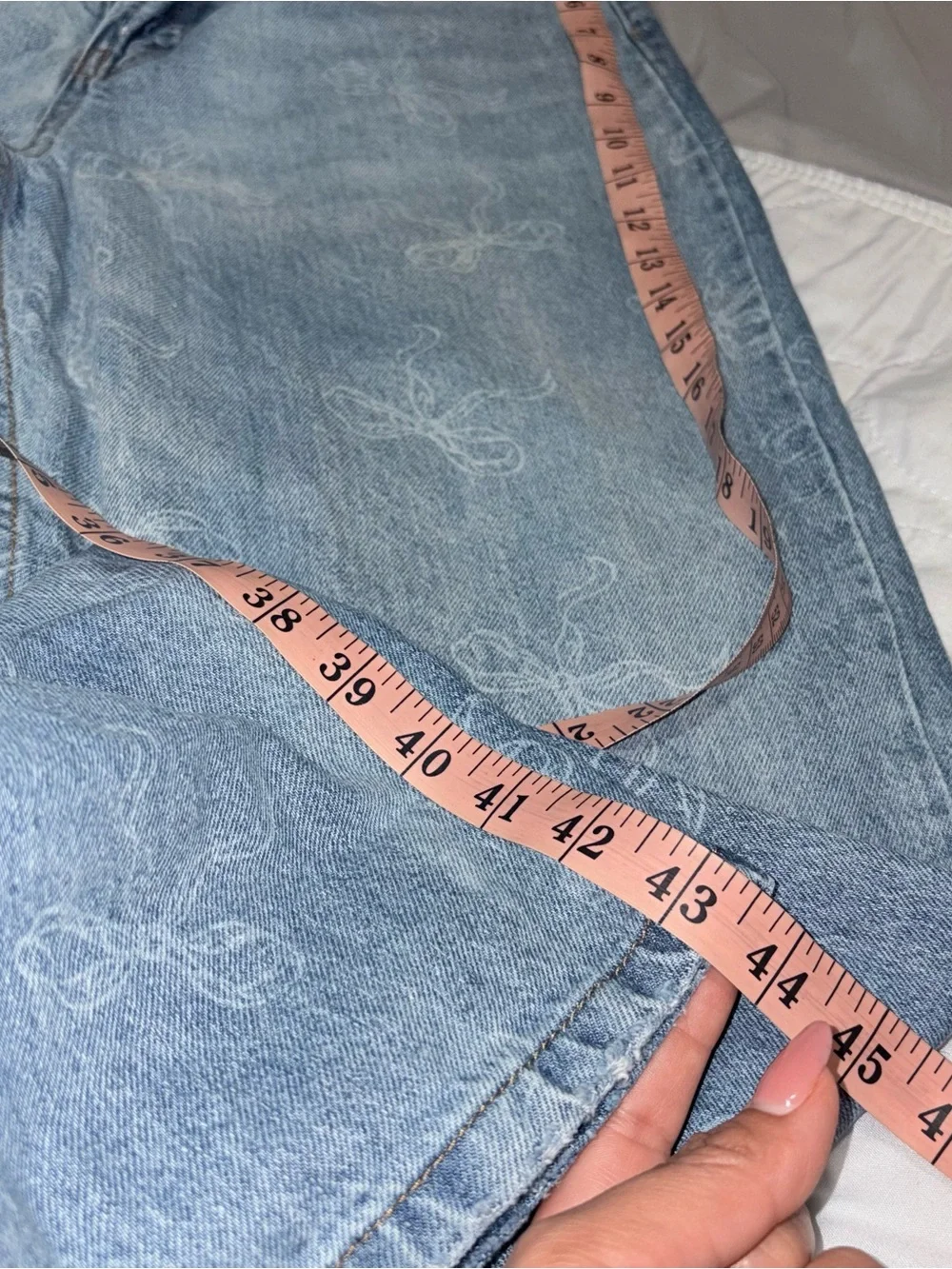 Light Blue High Rise Women’s  Denim Jeans with Ribbon design